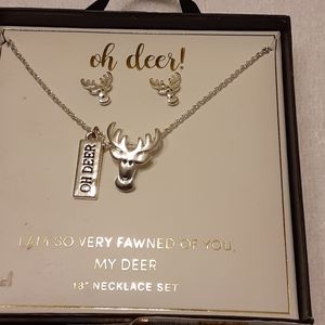 Oh dear necklace and earring set